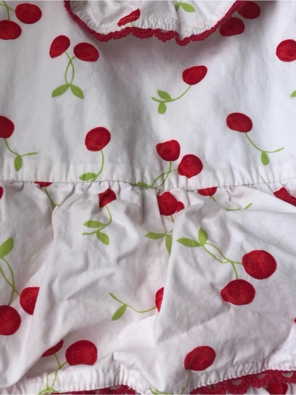 Gymboree Americana Vintage Retro Cherry Print Dress Ruffled